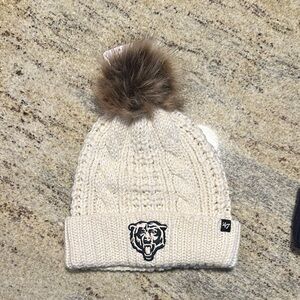 NFL Chicago Bears 47 Brand Cream Knit Beanie with Pom NWT